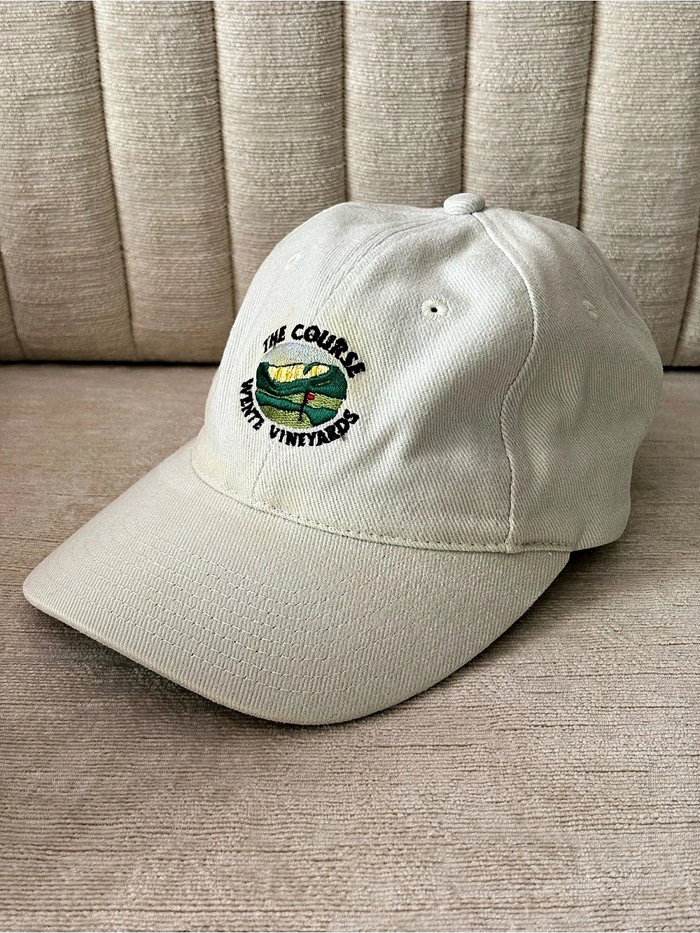 Vintage Wente Vineyards Golf Course Hat Gear For Sports Off White Strapback Cap